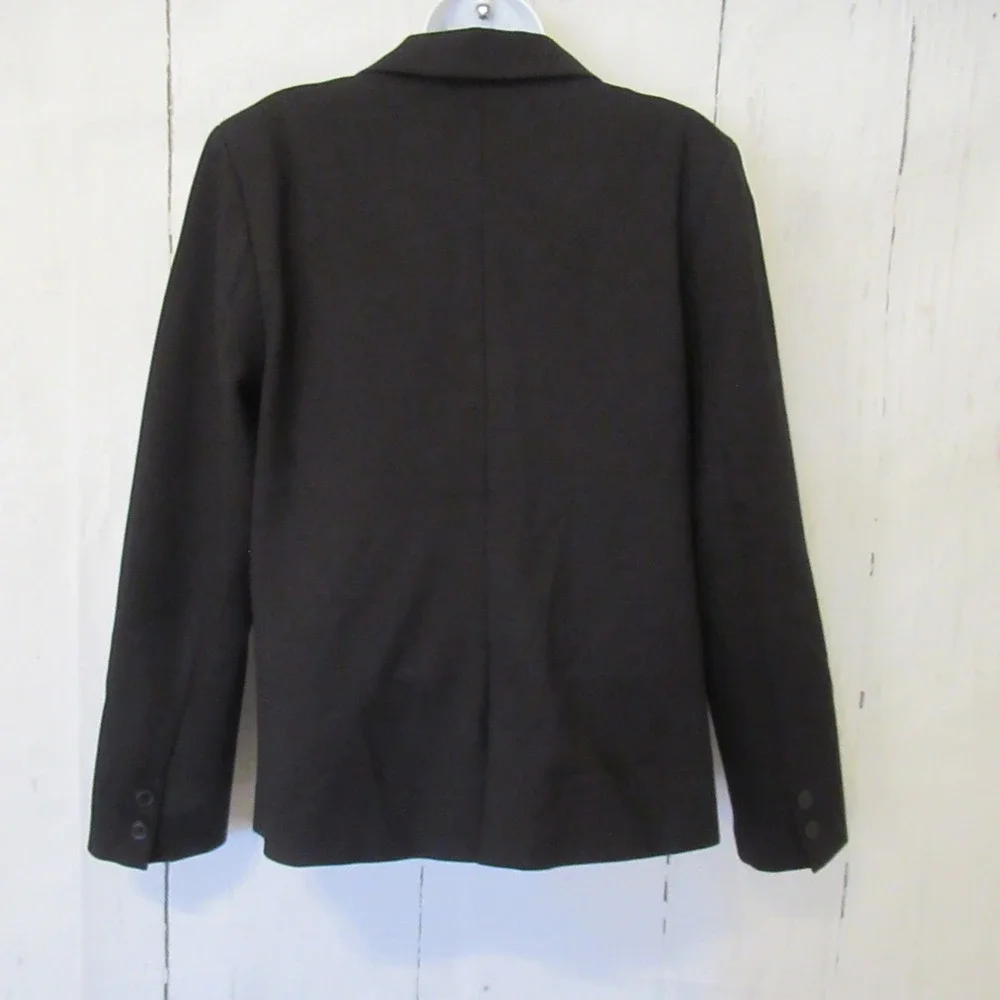 Quince Blazer Womens L Large Black Double Breasted Ponte Knit Travel Packable